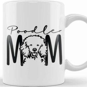 Baskı Dükkanı Poodle Mom 012 Porselen 330 ml Beyaz Kupa Bardak