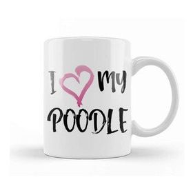 Baskı Dükkanı Poodle Mom 014 Porselen 330 ml Beyaz Kupa Bardak