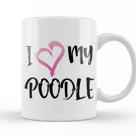 Baskı Dükkanı Poodle Mom 014 Porselen 330 ml Beyaz Kupa Bardak