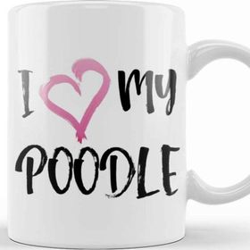 Baskı Dükkanı Poodle Mom 014 Porselen 330 ml Beyaz Kupa Bardak