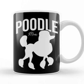 Baskı Dükkanı Poodle Mom 016 Porselen 330 ml Beyaz Kupa Bardak