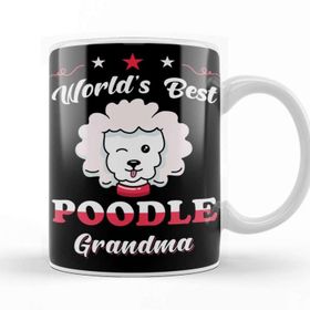 Baskı Dükkanı Poodle Mom 018 Porselen 330 ml Beyaz Kupa Bardak