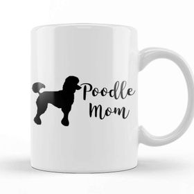 Baskı Dükkanı Poodle Mom 019 Porselen 330 ml Beyaz Kupa Bardak