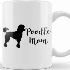 Baskı Dükkanı Poodle Mom 019 Porselen 330 ml Beyaz Kupa Bardak