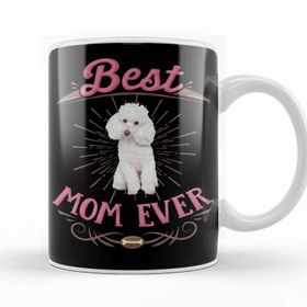 Baskı Dükkanı Poodle Mom 02 Porselen 330 ml Beyaz Kupa Bardak