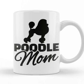 Baskı Dükkanı Poodle Mom 03 Porselen 330 ml Beyaz Kupa Bardak