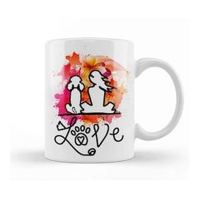 Baskı Dükkanı Poodle Mom 07 Porselen 330 ml Beyaz Kupa Bardak