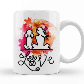 Baskı Dükkanı Poodle Mom 07 Porselen 330 ml Beyaz Kupa Bardak