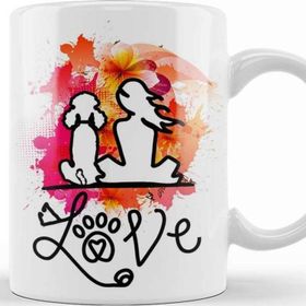 Baskı Dükkanı Poodle Mom 07 Porselen 330 ml Beyaz Kupa Bardak
