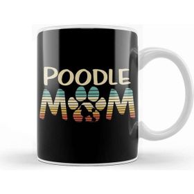 Baskı Dükkanı Poodle Mom Cute Funny Retro Dog Mom Kupa