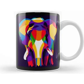 Baskı Dükkanı Popart Animals Colorful Elephant Ini Pop Art Kupa