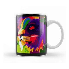 Baskı Dükkanı Popart Animals Colorful Lion In Pop Art Kupa
