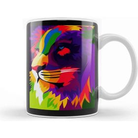 Baskı Dükkanı Popart Animals Colorful Lion In Pop Art Kupa