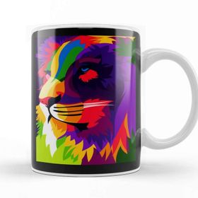 Baskı Dükkanı Popart Animals Colorful Lion In Pop Art Kupa