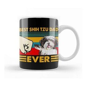Baskı Dükkanı Porselen Beyaz Best Shih Tzu Dad Ever 02 Kupa Bardak