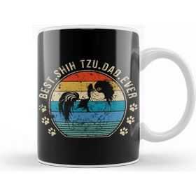 Baskı Dükkanı Porselen Beyaz Best Shih Tzu Dad Ever Gift Fathers Kupa Bardak