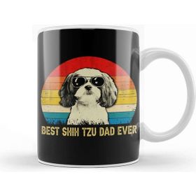 Baskı Dükkanı Porselen Beyaz Best Shih Tzu Dad Ever Vintage Kupa Bardak