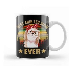 Baskı Dükkanı Porselen Beyaz Best Shih Tzu Mom Ever 01 Kupa Bardak