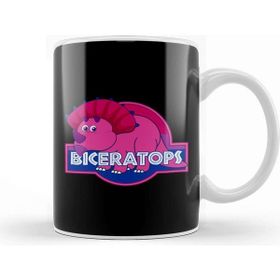 Baskı Dükkanı Porselen Beyaz Biceratops Pride Dinosaur Kupa Bardak