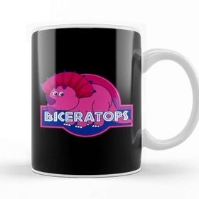 Baskı Dükkanı Porselen Beyaz Biceratops Pride Dinosaur Kupa Bardak