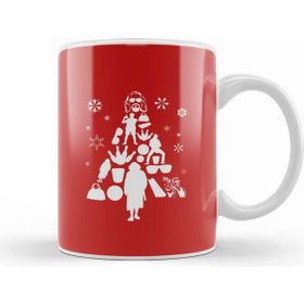 Baskı Dükkanı Porselen Beyaz Big Lebowski Christmas Tree Silhouette Kupa Bardak