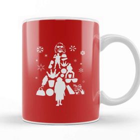 Baskı Dükkanı Porselen Beyaz Big Lebowski Christmas Tree Silhouette Kupa Bardak