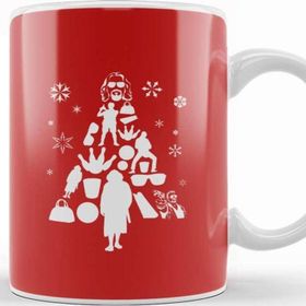 Baskı Dükkanı Porselen Beyaz Big Lebowski Christmas Tree Silhouette Kupa Bardak
