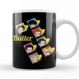 Baskı Dükkanı Porselen Beyaz Bts Butter Chibi Bangtan Members Butter Kupa Bardak