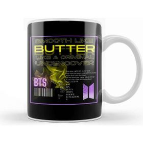 Baskı Dükkanı Porselen Beyaz Bts Butter Design Kupa Bardak