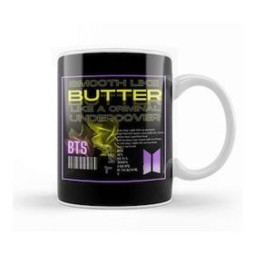 Baskı Dükkanı Porselen Beyaz Bts Butter Design Kupa Bardak