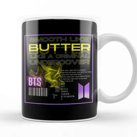 Baskı Dükkanı Porselen Beyaz Bts Butter Design Kupa Bardak