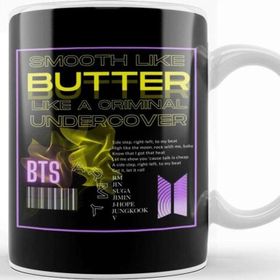Baskı Dükkanı Porselen Beyaz Bts Butter Design Kupa Bardak