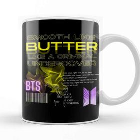 Baskı Dükkanı Porselen Beyaz Bts Butter Kupa Bardak
