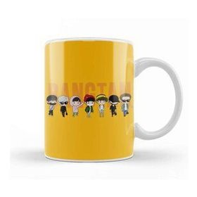 Baskı Dükkanı Porselen Beyaz Bts Chibi Bangtan Members Airplane Fashion Kupa Bardak