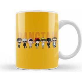 Baskı Dükkanı Porselen Beyaz Bts Chibi Bangtan Members Airplane Fashion Kupa Bardak