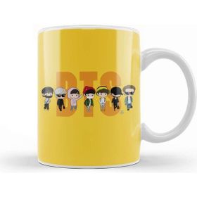 Baskı Dükkanı Porselen Beyaz Bts Chibi Members Airport Fashion Kupa Bardak