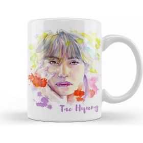 Baskı Dükkanı Porselen Beyaz Bts Colorfull Taehyug 01 Kupa Bardak