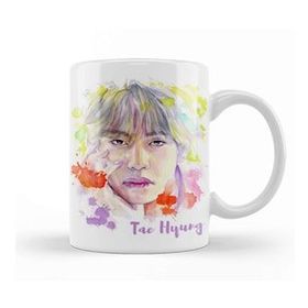 Baskı Dükkanı Porselen Beyaz Bts Colorfull Taehyug 01 Kupa Bardak