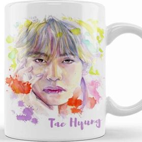 Baskı Dükkanı Porselen Beyaz Bts Colorfull Taehyug 01 Kupa Bardak