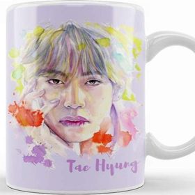 Baskı Dükkanı Porselen Beyaz Bts Colorfull Taehyug Kupa Bardak