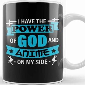 Baskı Dükkanı Power Of God And Anime On My Side Anime Otaku Gift Porselen 330 ml Beyaz Kupa Bardak