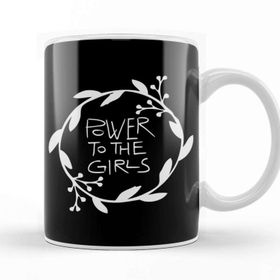 Baskı Dükkanı Power To The Girls Porselen 330 ml Beyaz Kupa Bardak