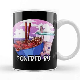 Baskı Dükkanı Powered By Ramen &amp; Boba Tea Kawaii Anime Kupa