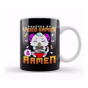 Baskı Dükkanı Powered By Video Games &amp; Ramen Anime Cat Gamer Kupa