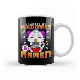 Baskı Dükkanı Powered By Video Games &amp; Ramen Anime Cat Gamer Kupa