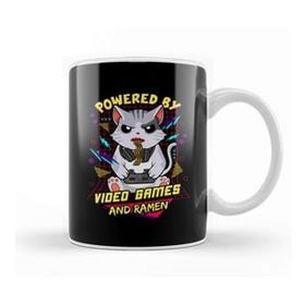 Baskı Dükkanı Powered By Video Games Ramen Anime Cat Kupa Bardak