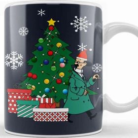 Baskı Dükkanı Professor Calculus Around The Christmas Tree Tintin Kupa
