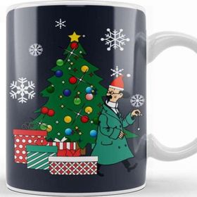 Baskı Dükkanı Professor Calculus Around The Christmas Tree Tintin Kupa