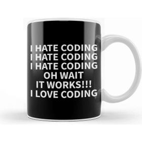 Baskı Dükkanı Programmer Coding Hate Love Humor Gift Kupa
