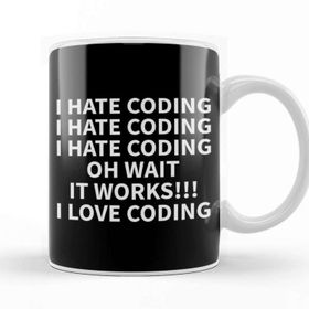 Baskı Dükkanı Programmer Coding Hate Love Humor Gift Kupa